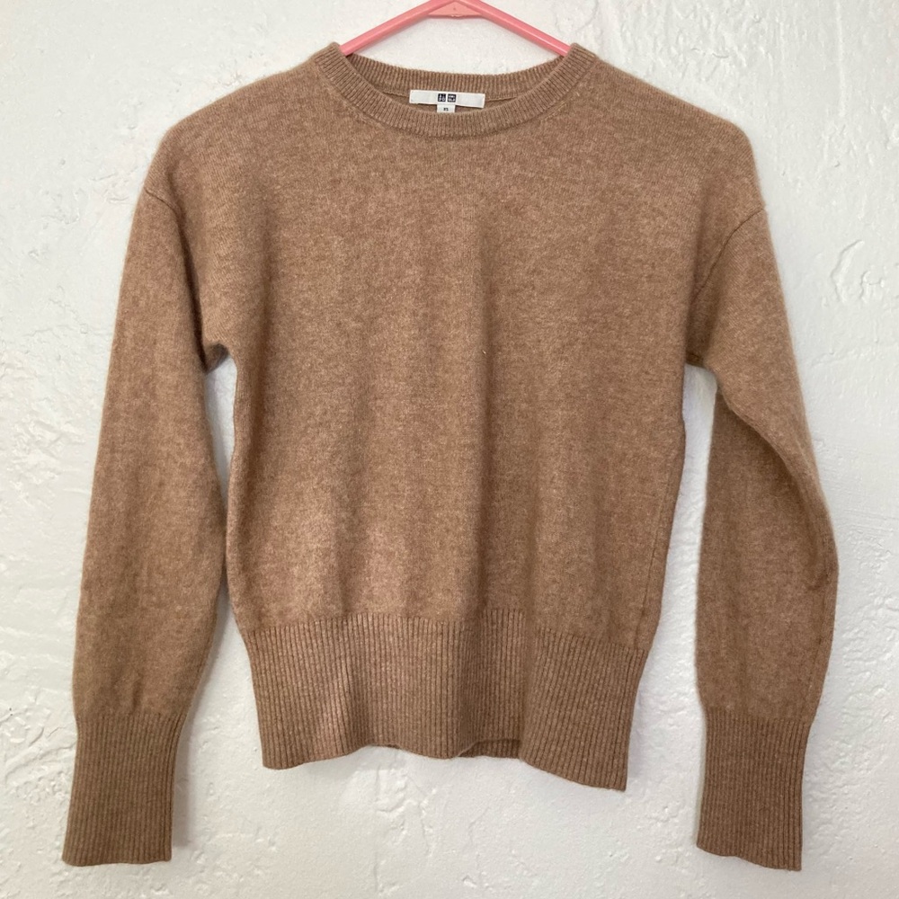 Uniqlo 100% Cashmere Sweater, Brown, Size XS